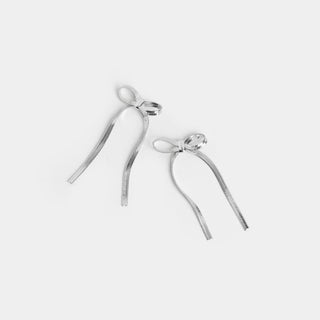 Raina Bow Earrings - Silver