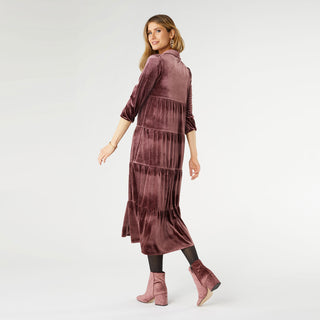 Romance Imagined Velour Dress - Plum