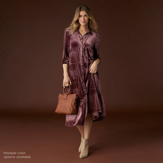 Romance Imagined Velour Dress - Plum