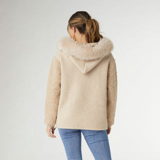 Elias Knit Hooded Jacket - Oatmeal