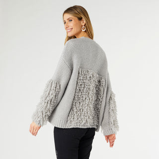 Sidra Loop Knit Cardigan - Grey