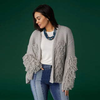 Sidra Loop Knit Cardigan - Grey