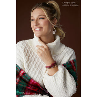 Maren Cable Knit Turtleneck Sweater - Winter White