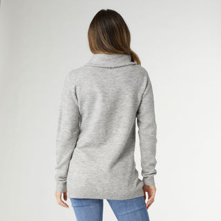 Faythe Tunic with Side Buttons - Mid Heather Grey