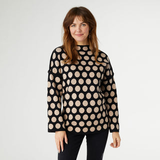 Karla Dot Sweater - Black/Taupe