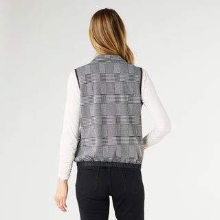 Pepper Lightweight Zip-Up Vest - Black/White