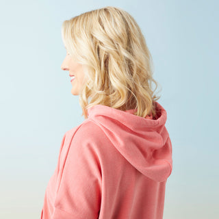 Weekend Brushed Cap Sleeve Hoodie - Coral