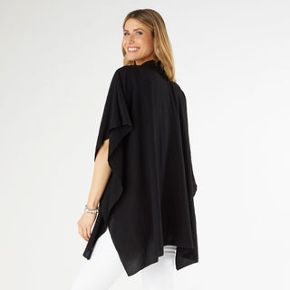 Corinne Button Front Cover Wrap - Black