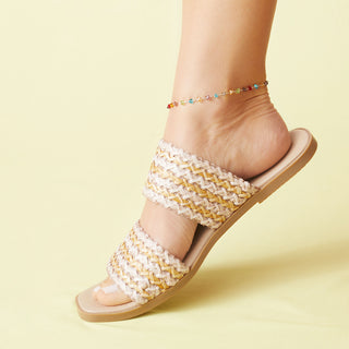 Beaded Chain Anklet - Gold