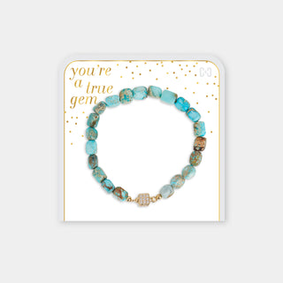 You're a True Gem Bracelet - Aqua