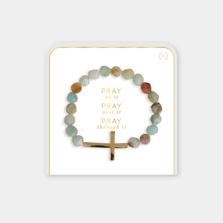 Pray on it, Pray over it, Pray through it Bracelet - Seafoam