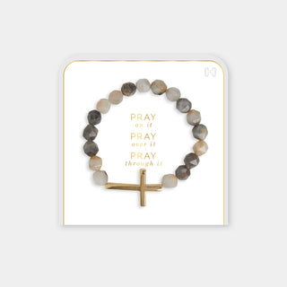 Pray on it, Pray over it, Pray through it Bracelet - Grey