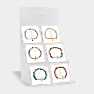 Pray on it, Pray over it, Pray through it Bracelet Assortment with Display