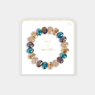 Time To Sparkle Bracelet - Teal/Gold