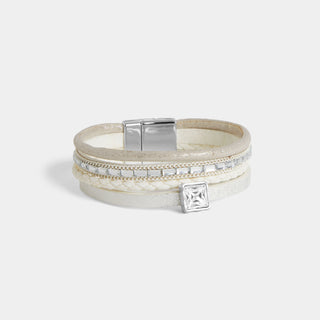 Camryn Magnetic Bracelet - White