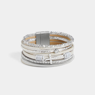 Facet and Shine Cross Magnetic Bracelet - Silver