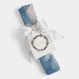 Scarf + Bracelet Gift Set - Blues