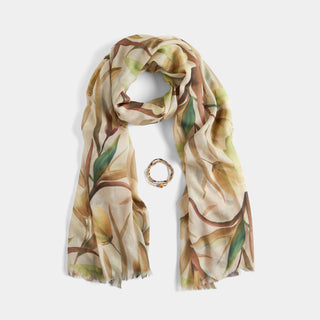 Scarf + Bracelet Gift Set - Lemon Petals