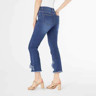 EverStretch Boyfriend Ankle with Slant Fringe Bottom