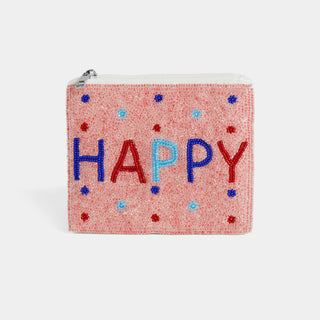 Brielle Beaded Coin Purse - Happy