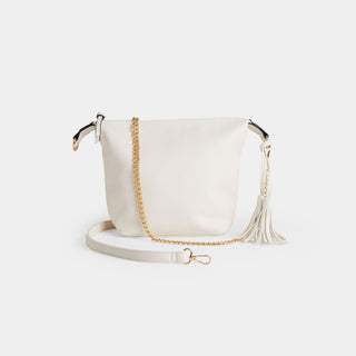 Reba Tassel Crossbody - White