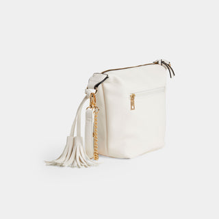 Reba Tassel Crossbody - White