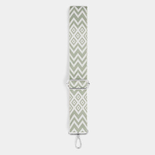 Interchangeable Bag Strap - Light Sage Zig Zag