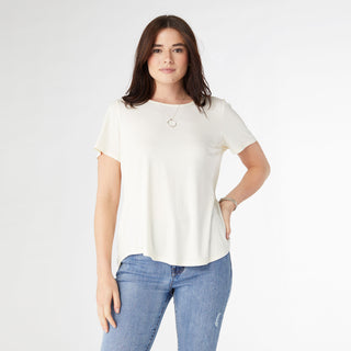 Erin Pleat Back Tee - Pearl