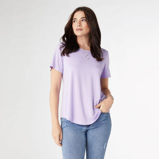 Erin Pleat Back Tee - Lilac