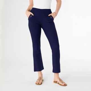 Jasmine Zip Pocket Flare Legging - Navy