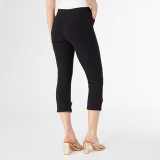 Georgie Capri with Lace Detail - Black