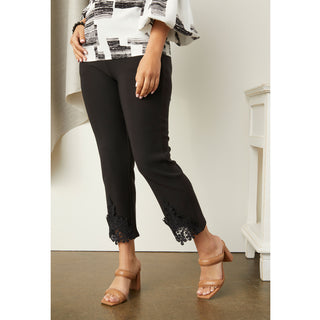 Georgie Capri with Lace Detail - Black