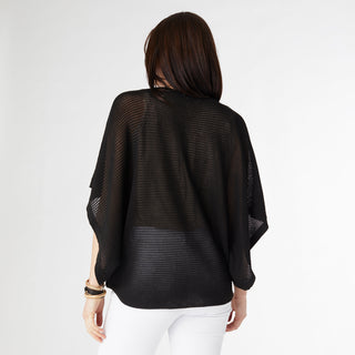 Clara Open Weave Dolman Sweater - Black