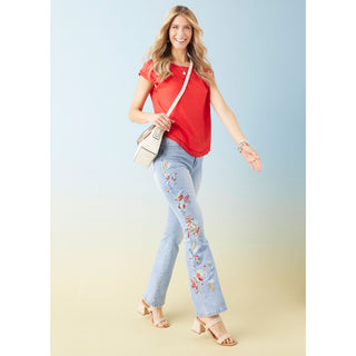 Camellia Cap Sleeve Top with Layered Bottom - Red