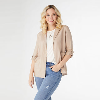 Indra Lightweight Open Blazer - Khaki