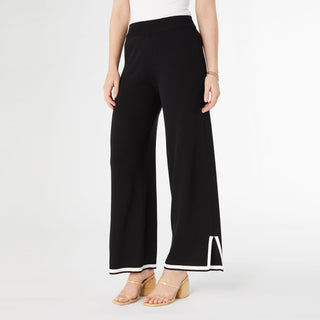 Seine Knit Border Trim Pant - Black