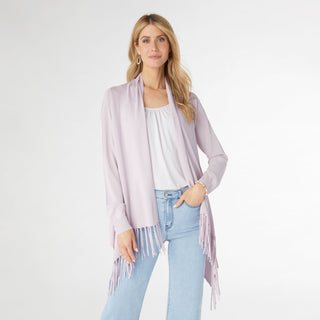 AirWeave Open Cardigan with Fringe - Lilac