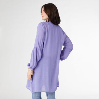 Edwina Long Sleeve Button Down Cardigan - Lilac