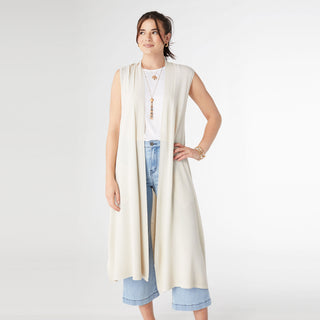 AirWeave Long Vest with Front Pockets - Sand