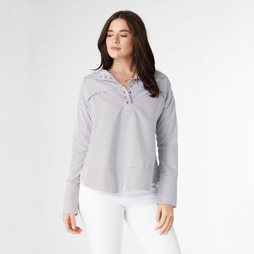 Kennedy Striped Pullover Top with Rivets - Final Sale – tgbBRANDS