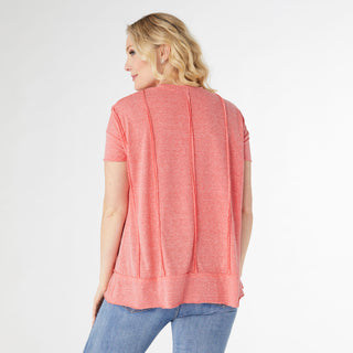 Micah Relaxed Short Sleeve Top - Coral