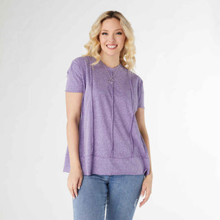 Micah Relaxed Short Sleeve Top - Purple