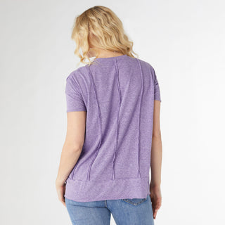 Micah Relaxed Short Sleeve Top - Purple