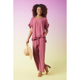 River Flowy Pant with Side Pockets - Rose Wine