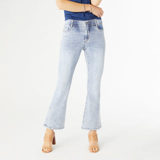 OMG ZoeyZip Flare with Side Slit - Light Denim