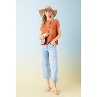 Bambu Soft Wide Leg Crop - Light Denim