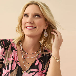 Pressed Flower Earrings - Pink Teardrop