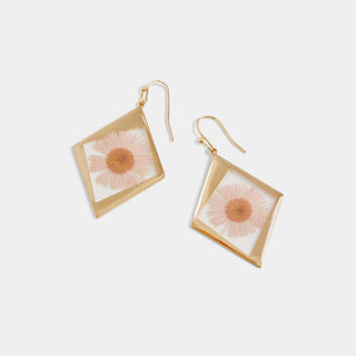 Pressed Flower Earrings - Pink Diamond