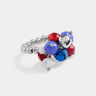 Patriotic Jingle Stretch Ring - Red/White/Blue