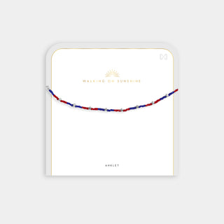 Evie Anklet - Red/White/Blue